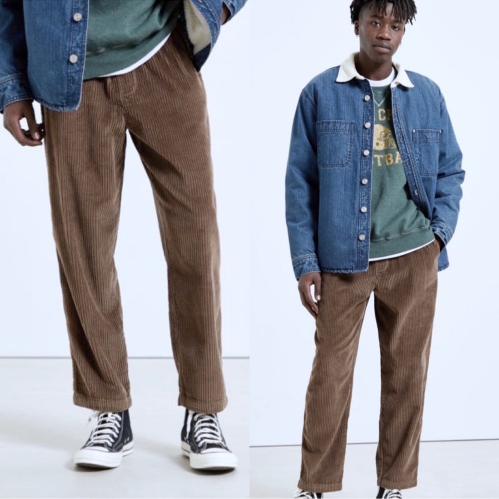 Urban Outfitters Classic Wide Wale Corduroy Beach Pant Brown